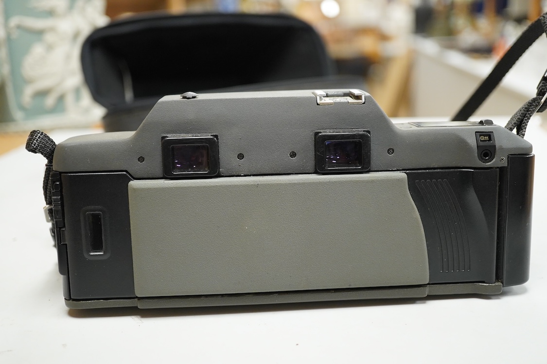 An RBT 3D X2 stereo camera, 35mm with full frame images, based on two KR-10M SLR's woth Aettl metering coupled with Tokina 28-70mm f3.5- 4.5 zoom lenses, in a fitted leatherette case